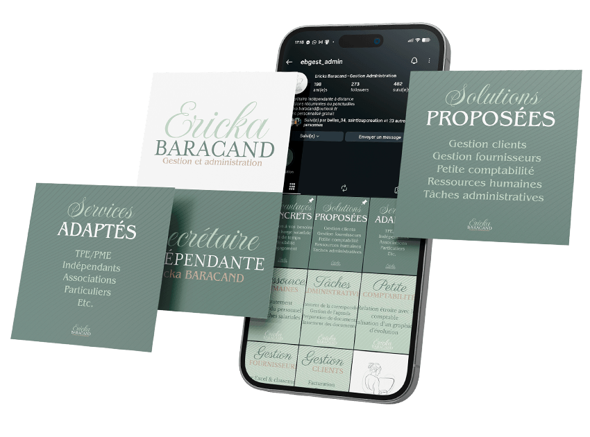 Présentation de la page Instagram d'Ericka BARACAND.